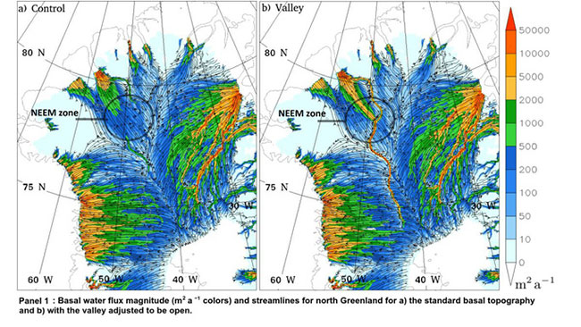 Cuộc khảo sát trên không bằng radar ở đảo Greenland băng giá phát hiện "dòng sông ma quái"