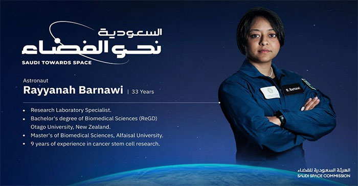 Nữ phi hành gia Rayyanah Barnawi của Saudi Arabia lên ISS